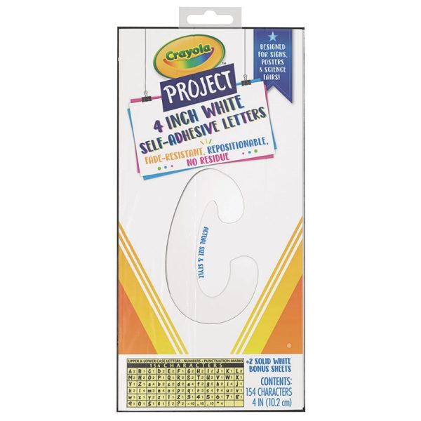 Crayola® Self-Adhesive Upper & Lowercase Letters, White, 154 Characters