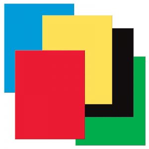 UCreate® Premium Coated Poster Board, 5 Primary Assorted Colors, 22" x 28", 25 Sheets