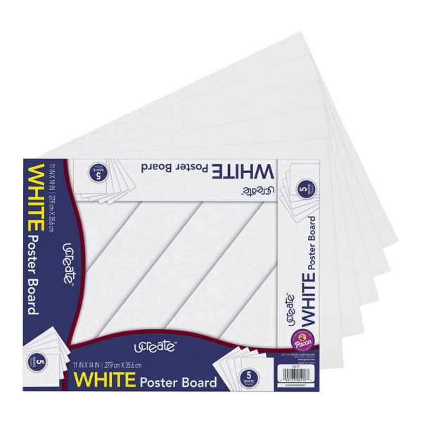 UCreate® Poster Board, White, 11" x 14", 5 Sheets