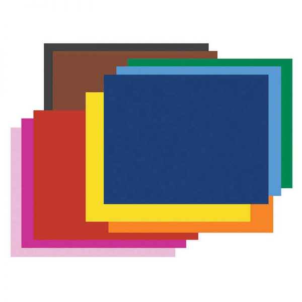 Pacon® 4-Ply Railroad Board, 10 Assorted Colors, 22" x 28", 50 Sheets