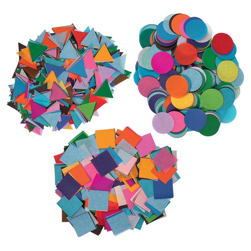 Spectra® Bleeding Tissue Shapes Assortment, 25 Assorted Colors, Assorted Sizes & Shapes, 500 grams