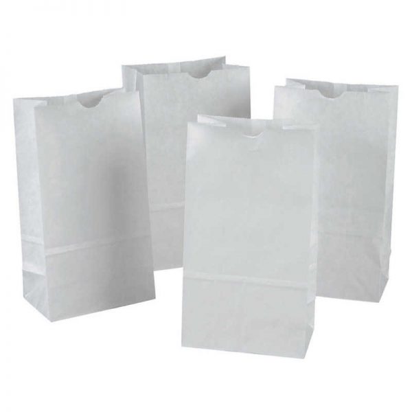 Rainbow® Kraft Bag, White, 6" x 3-5/8" x 11", 100 Bags