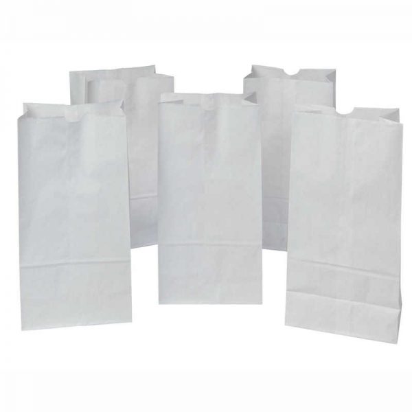 Rainbow® Kraft Bag, White, 7-1/8" x 4-3/8" x 14", 50 Bags