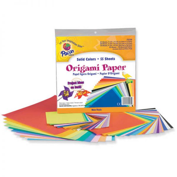 Creativity Street® Origami Paper, Assorted Colors, up to 9-3/4" x 9-3/4", 55 Sheets