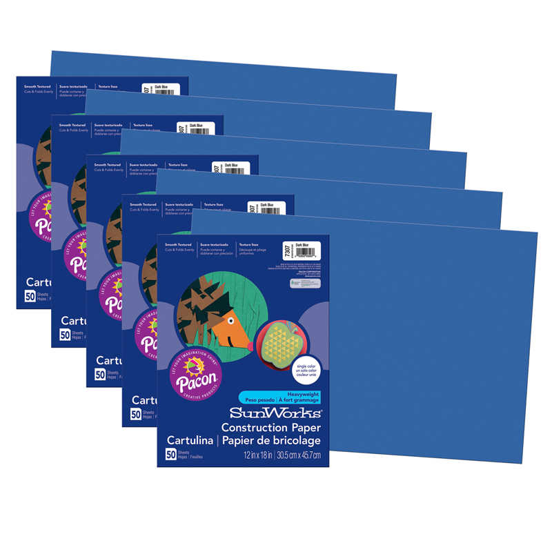 TeachersParadise SunWorks® Construction Paper, Dark Blue, 12" x 18