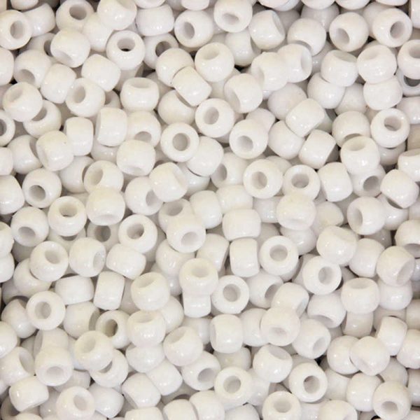 Creativity Street® Pony Beads, White, 6 mm x 9 mm, 1000 Pieces