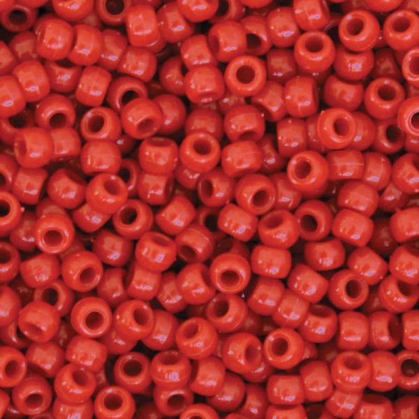 Creativity Street® Pony Beads, Red, 6 mm x 9 mm, 1000 Pieces