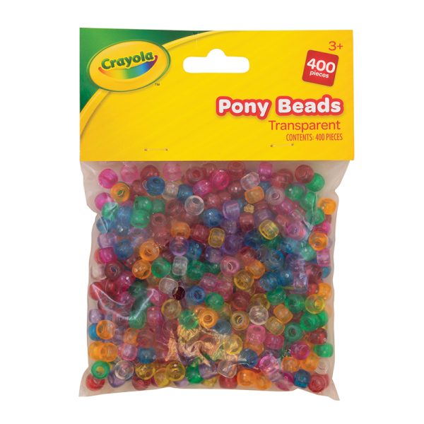 Crayola® Pony Beads, Assorted Transparent Colors, 400 Pieces