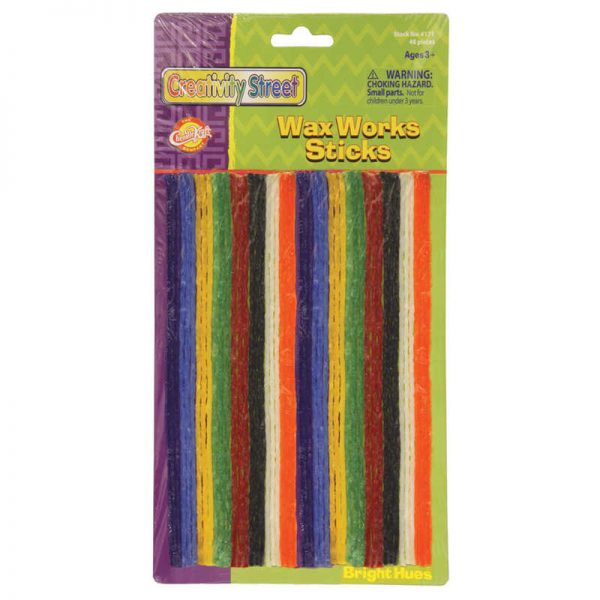 Creativity Street® Wax Works® Sticks, Assorted Bright Hues, 8", 48 Pieces