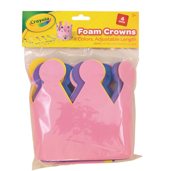 Crayola® Foam Crowns, Assorted Colors, Adjustable Size, 4 Pieces