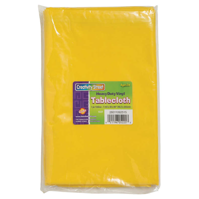 TeachersParadise Creativity Street® Vinyl Tablecloth, Yellow, 38" x