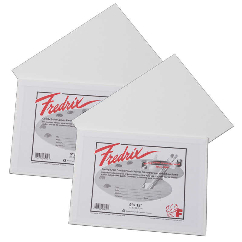 Art Street® Canvas Panels, White, 9" x 12", 3 Per Pack, 2 Packs