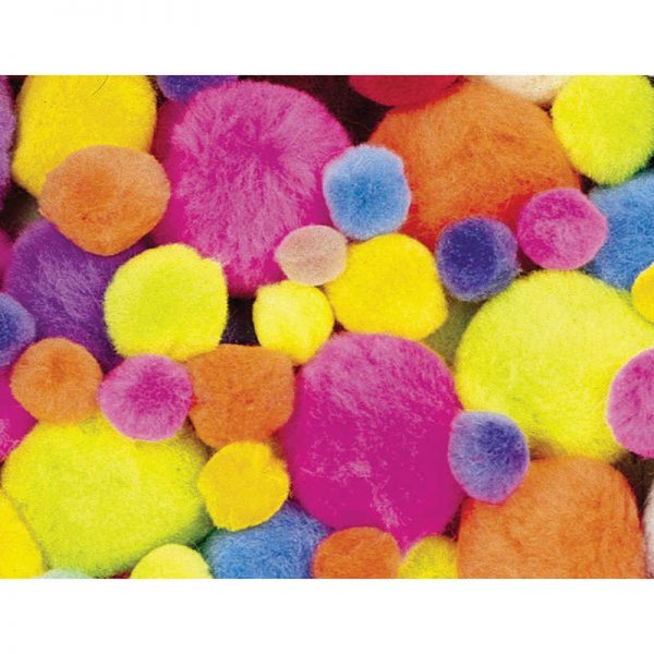Creativity Street® Pom Pons, Hot Colors, Assorted Sizes, 100 Pieces