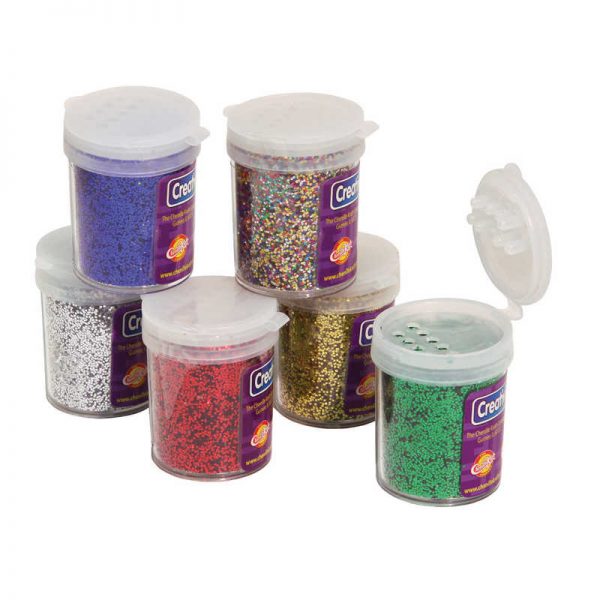 Spectra® Glitter Assortments, 6 Assorted Colors, 0.75 oz., 6 Jars