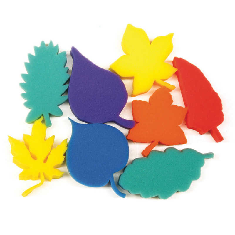 TeachersParadise Creativity Street® Paint Sponges, Leaves Set, 3", 8