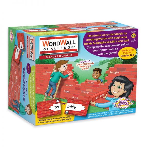 Mind Sparks® WordWall Challenge™ Card Game, Blends & Digraphs, 3-1/2" x 2-1/2", 400 Cards