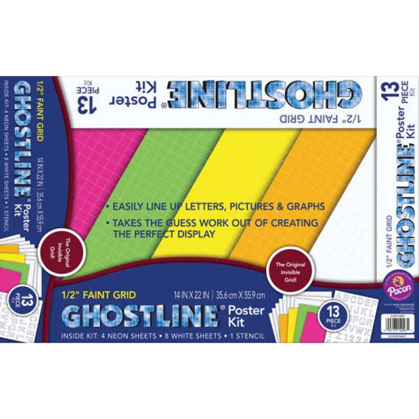 Ghostline® Poster Board Kit, 5 Assorted Colors, 14" x 22", 13 Pieces