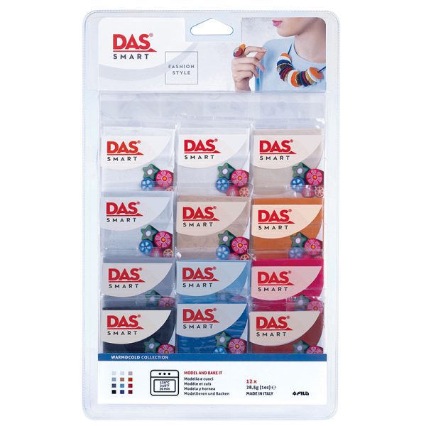 DAS Smart Clay Set, Warm & Cool Set, Set of 12 (1 oz.) Packs