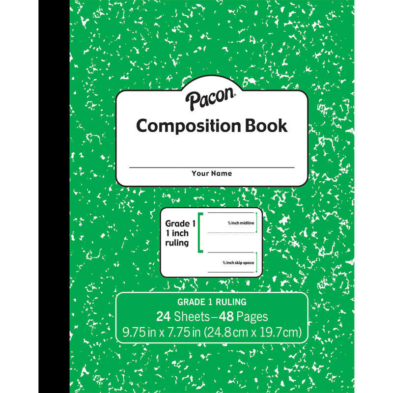 TeachersParadise - Pacon® Composition Book, Grade 1, Green Marble, 1" x