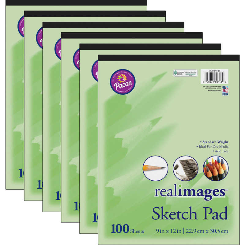 TeachersParadise Real Images™ Sketch Pad, Standard Weight, 9" x 12
