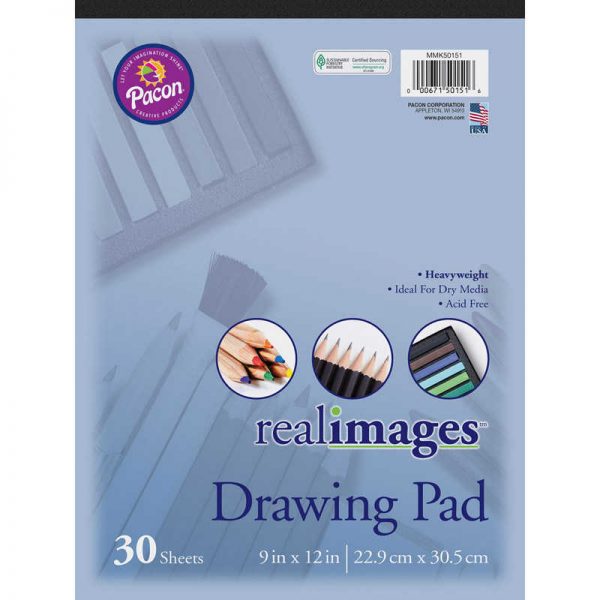 Real Images™ Drawing Pad, Heavyweight, 9" x 12", 30 Sheets