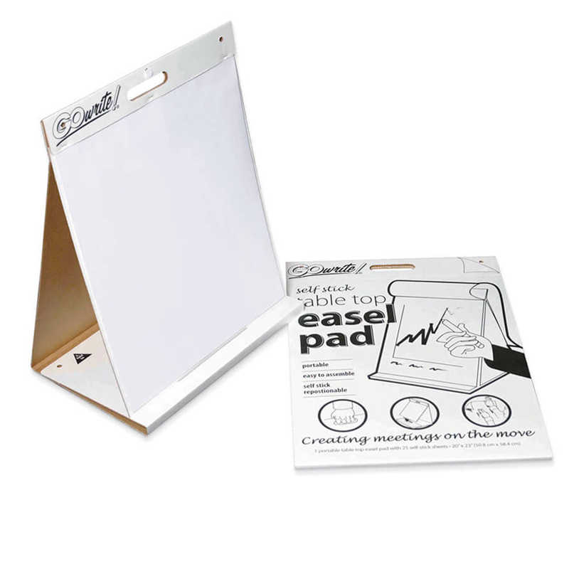 GoWrite!® Table Top Easel Pad, Self-Adhesive, White, 20" x 23", 25 Sheets