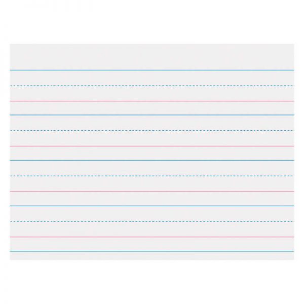 Zaner-Bloser® Sulphite Handwriting Paper, Dotted Midline, Grades Pre-K & K, 1-1/8" x 9/16" x 9/16" Ruled Long, 10-1/2" x 8", 500 Sheets