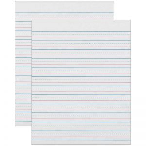 Zaner-Bloser™ Sulphite Handwriting Paper, Dotted Midline, Grade 2, 1/2" x 1/4" x 1/4" Ruled Short, 8" x 10-1/2", 500 Sheets Per Pack, 2 Packs