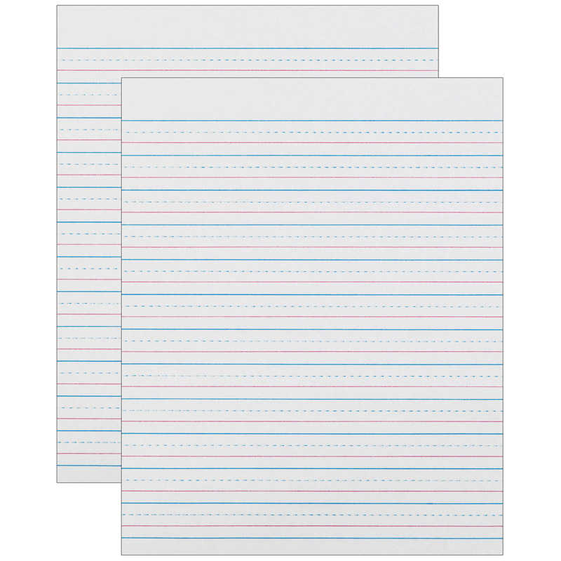 Zaner-Bloser™ Sulphite Handwriting Paper, Dotted Midline, Grade 2, 1/2" x 1/4" x 1/4" Ruled Short, 8" x 10-1/2", 500 Sheets Per Pack, 2 Packs