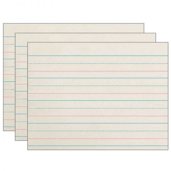Zaner-Bloser™ Newsprint Handwriting Paper, Dotted Midline, Grades Pre-K & K, 1-1/8" x 9/16" x 9/16" Ruled Long, 10-1/2" x 8", 500 Sheets Per Pack, 3 Packs