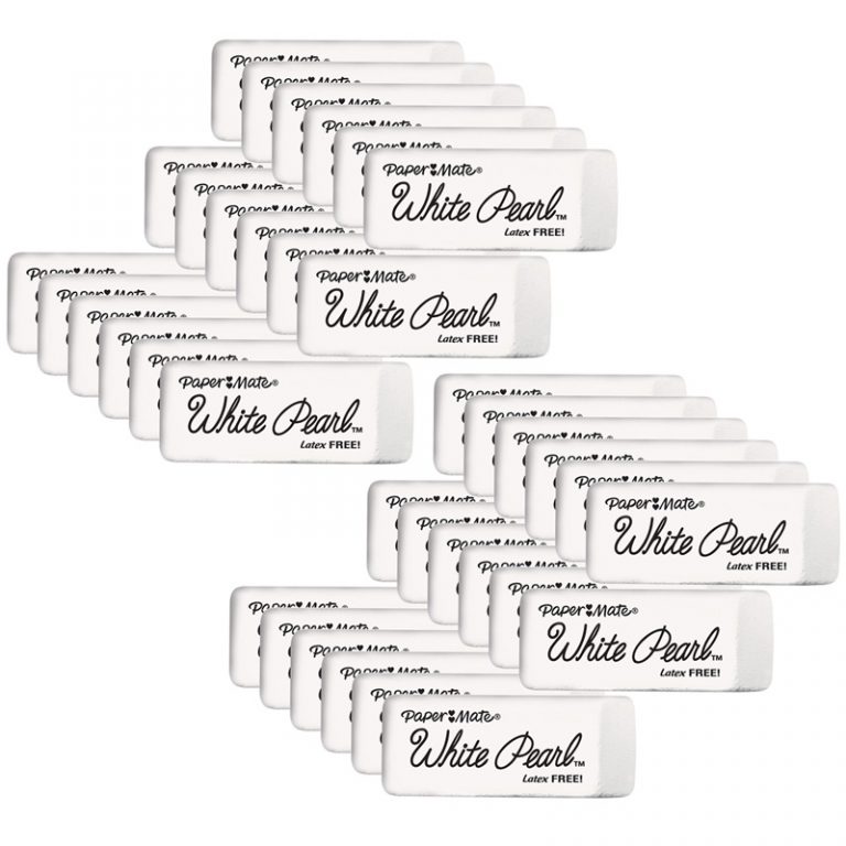 PaperMate® Pearl Erasers, White, Pack of 24
