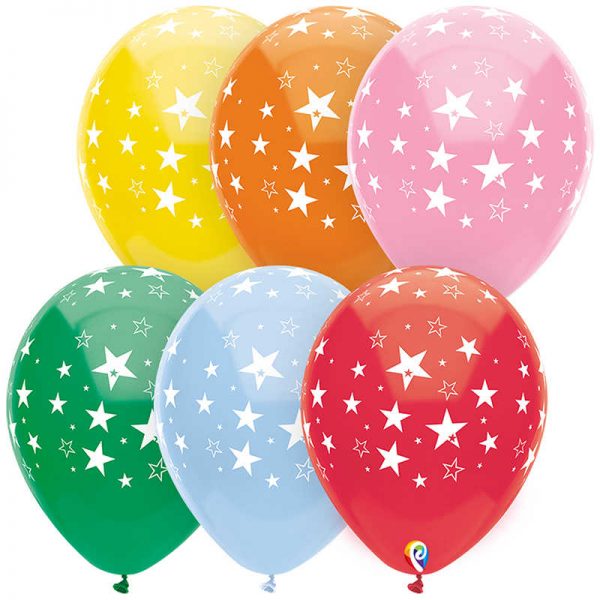 Funsational® 12" Stars All Over Balloons, Pack of 8