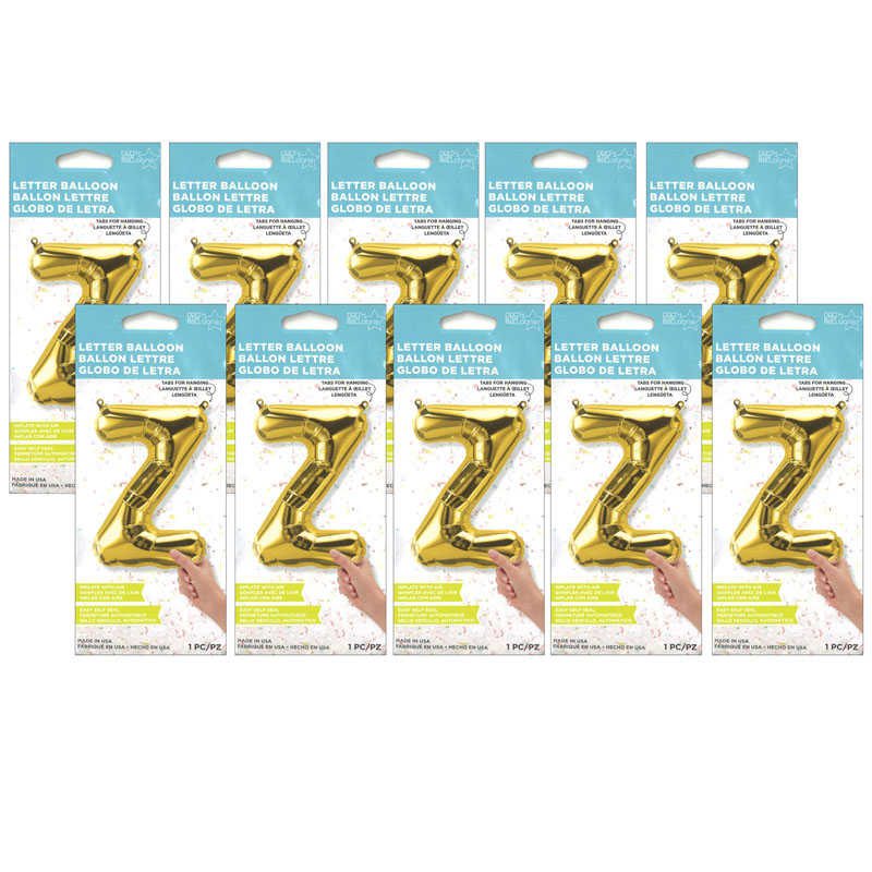 North Star by Pioneer 16" Foil Balloon, Gold Letter Z, Pack of 10