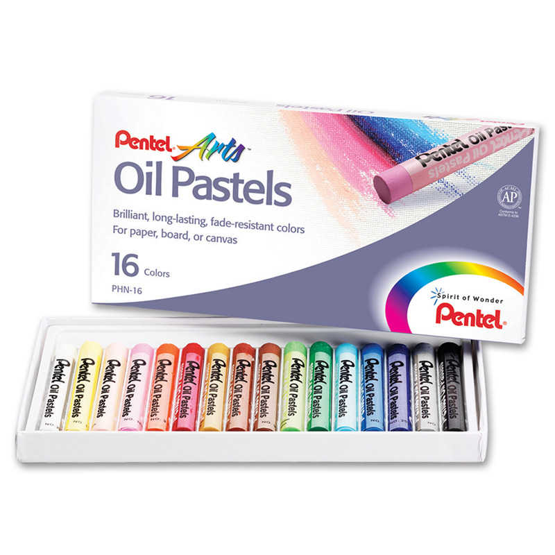 Pentel® Oil Pastel Set, 16 Colors, 12 Sets