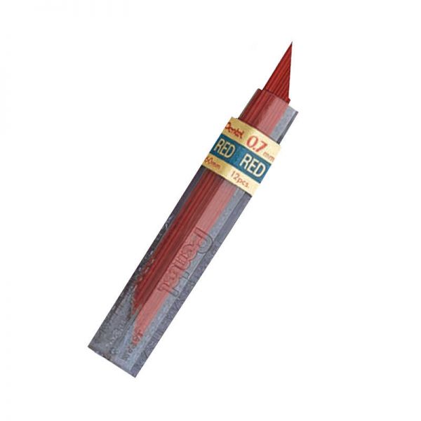Pentel® HB Super Hi-Polymer Leads, 0.7mm, Red