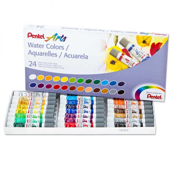 Pentel® Water Colors, Set of 24 Tubes
