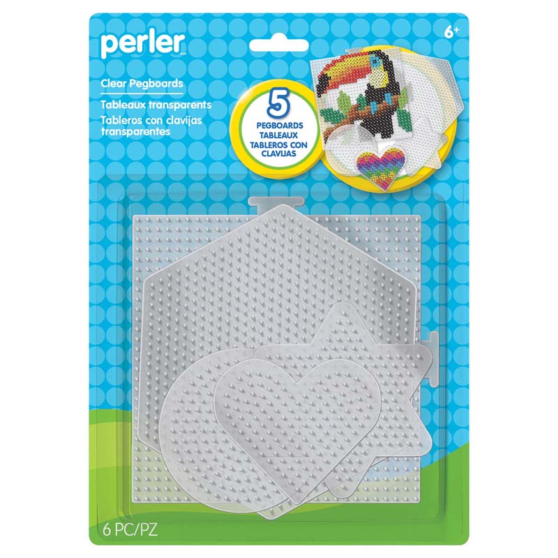 TeachersParadise - Perler Small & Large Basic Shapes Clear Pegboards for  Fuse Beads, Pack of 5 - PER8026082