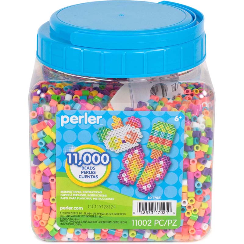 Carton of 12 Perler Beads Assorted Colors Small Bag