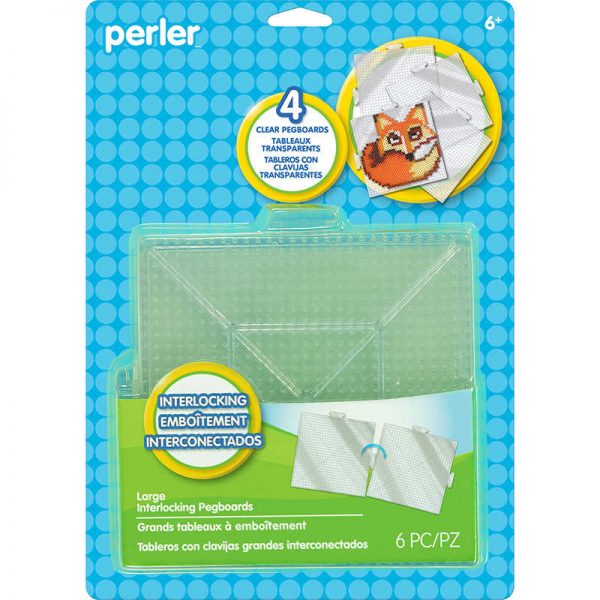 Perler Clear Square Pegboards for Fuse Beads, Pack of 4