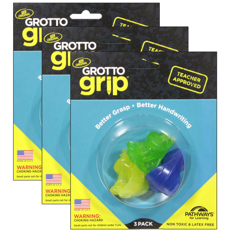 Pathways For Learning Grotto Grip®, Pencil Grips, 3 Per Pack, 3 Packs