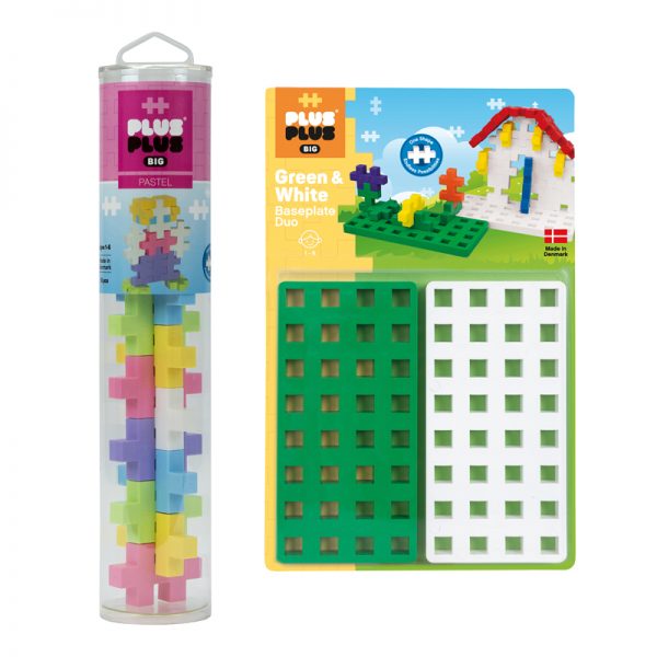 Plus-Plus® Plus-Plus® BIG 15-Piece Pastel Mix Tube & Baseplate Bundle