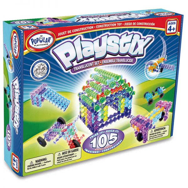 Popular Playthings Playstix® 105-Piece Translucent Set