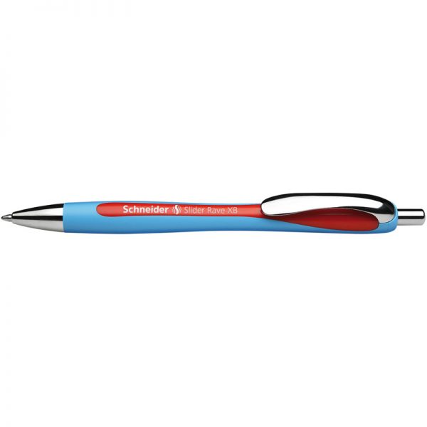 Schneider® Rave Retractable Ballpoint Pen, ViscoGlide Ink, 1.4 mm, Red