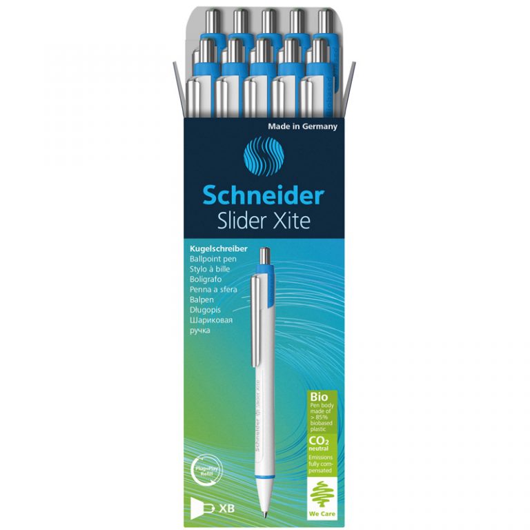 Schneider® Slider Xite Environmental Retractable Ballpoint Pen, Green, Pack of 10