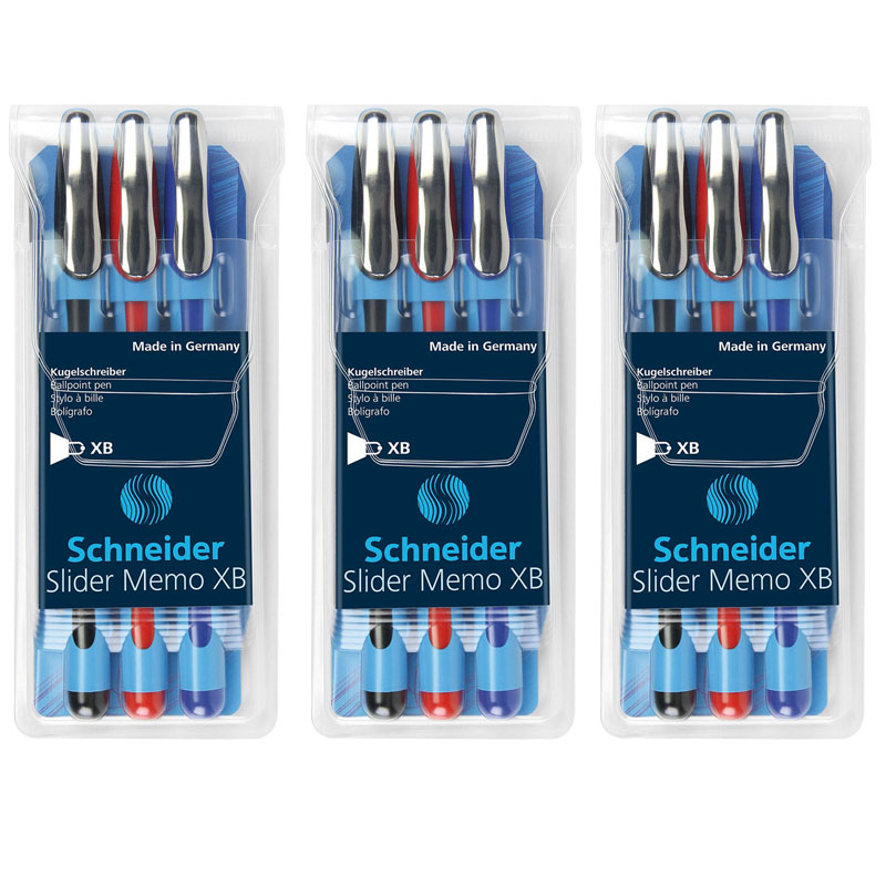 buik Bliksem rijst TeachersParadise - Schneider® Slider Memo Ballpoint Pen, Viscoglide Ink, 1.4 mm, 3 Per Pack, 3 Packs - PSY150293-3 buik Bliksem rijst TeachersParadise - Schneider® Slider Memo Ballpoint Pen, Viscoglide Ink, 1.4 mm, 3 Per Pack, 3 Packs - PSY150293-3