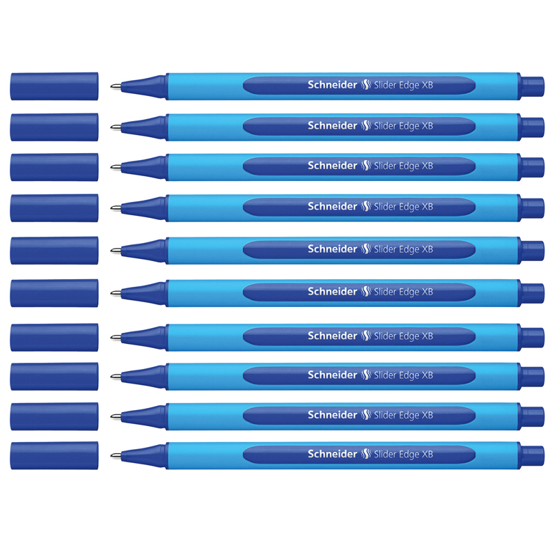 Passend rammelaar Hardheid TeachersParadise - Schneider® Slider Edge XB Ballpoint Pen, Viscoglide Ink,  1.4 mm, Blue, Pack of 10 - PSY152203-10