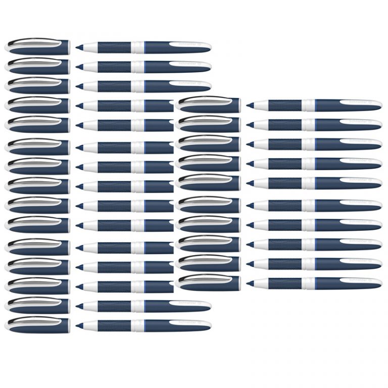Schneider® One Change Refillable Rollerball Pens, 0.6 mm, Blue, 5 Per Pack, 5 Packs