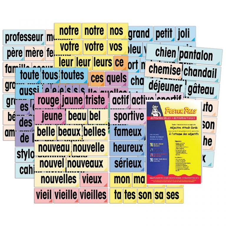 Poster Pals® Adjective Attack Card Set, French