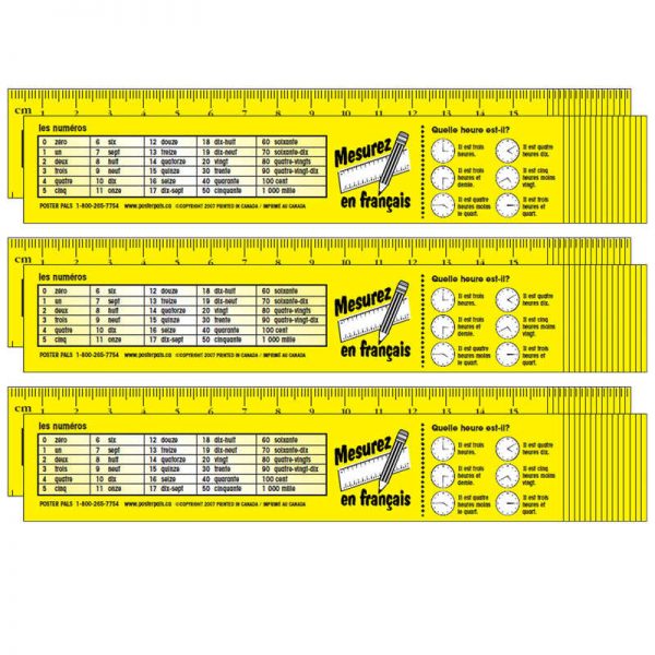 French Language Ruler Paper TeachersParadise - Poster Pals® French Reference Rulers, 32 Per Set, 3 ...