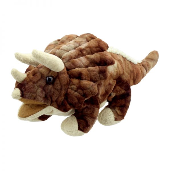 The Puppet Company Baby Dino's Puppet, Triceratops-Brown